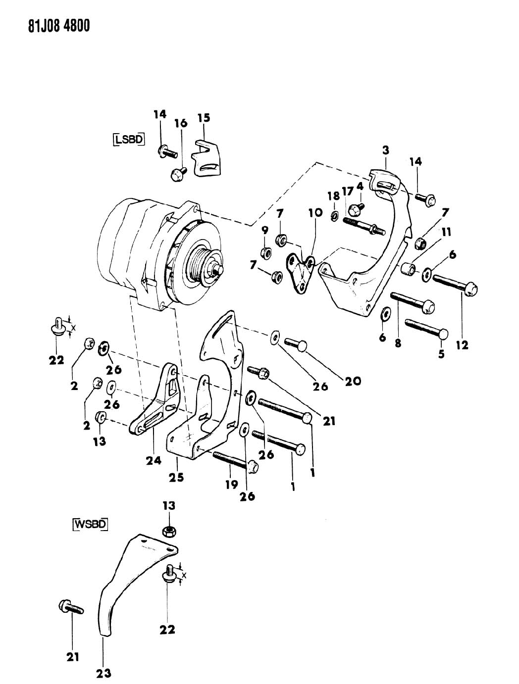 1990 Jeep wrangler alternator bracket #2