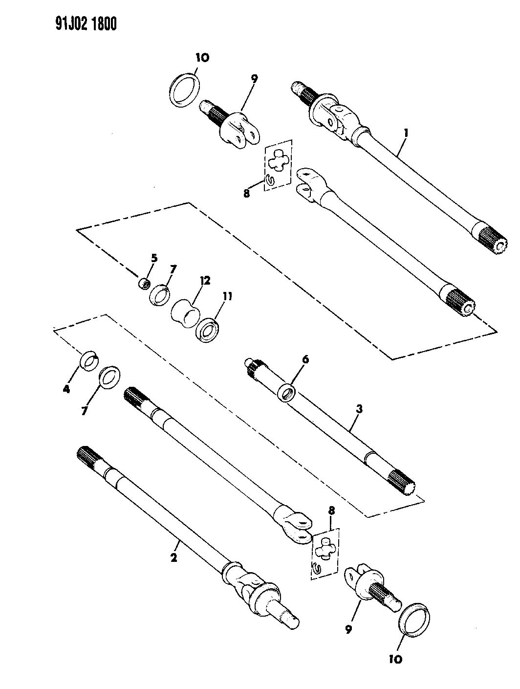 1991 Jeep cherokee front axle shaft #2