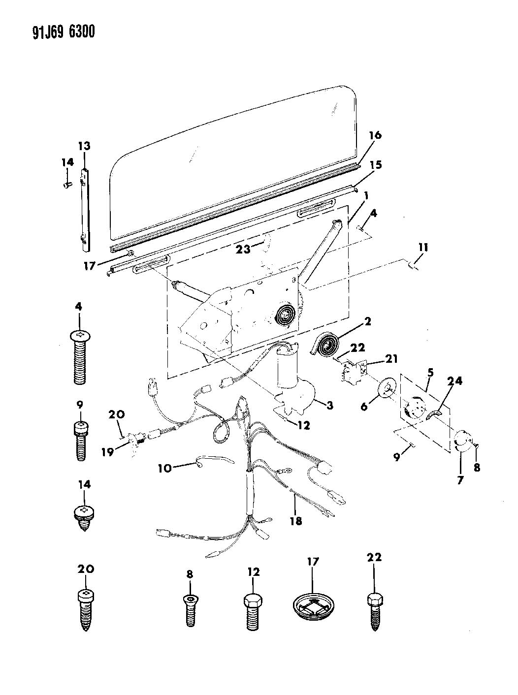 Jeep grand wagoneer tailgate window motor #3