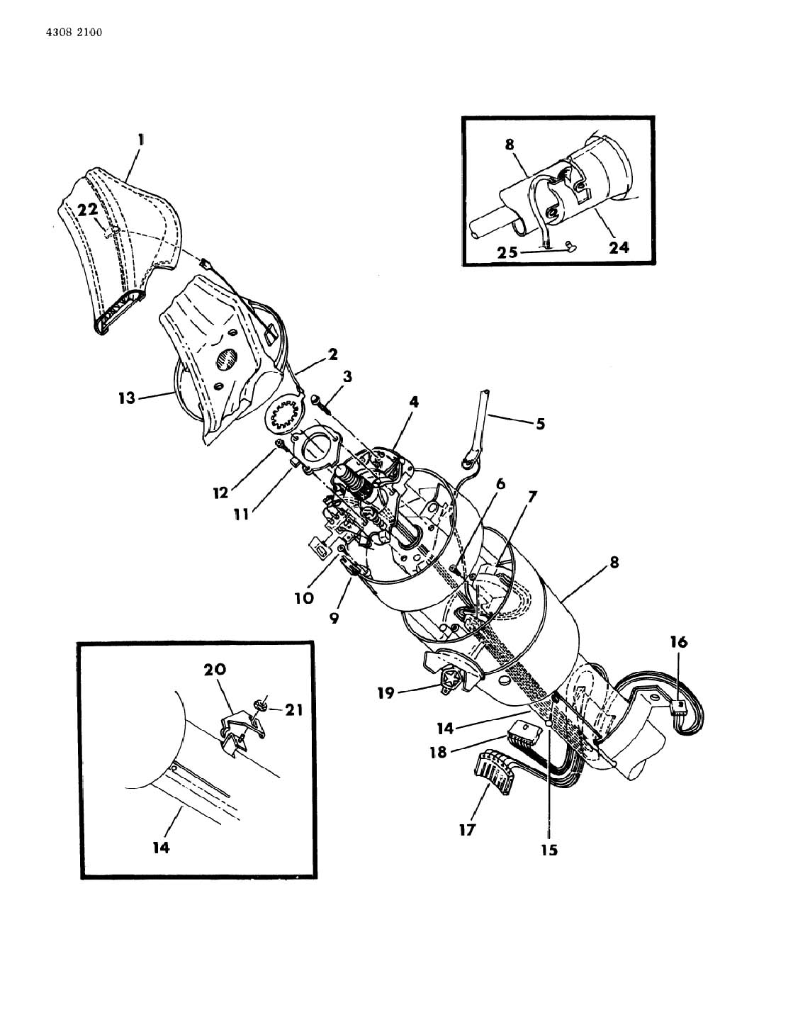 WIRING--STEERING COLUMN B-MODELS W/O TILT WHEEL