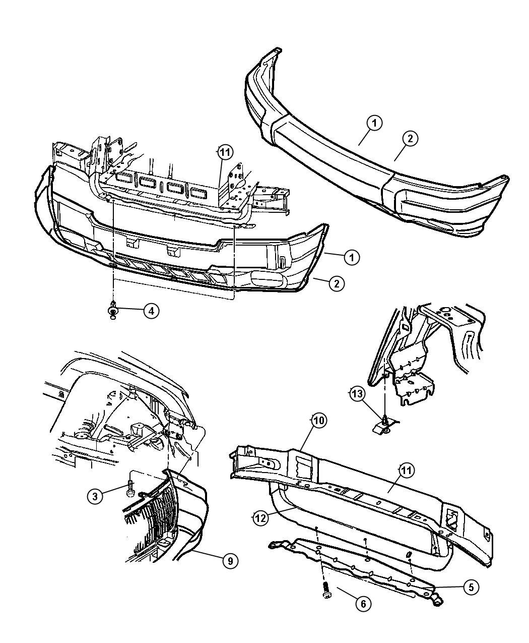 2000 Jeep grand cherokee front bumper assembly #5