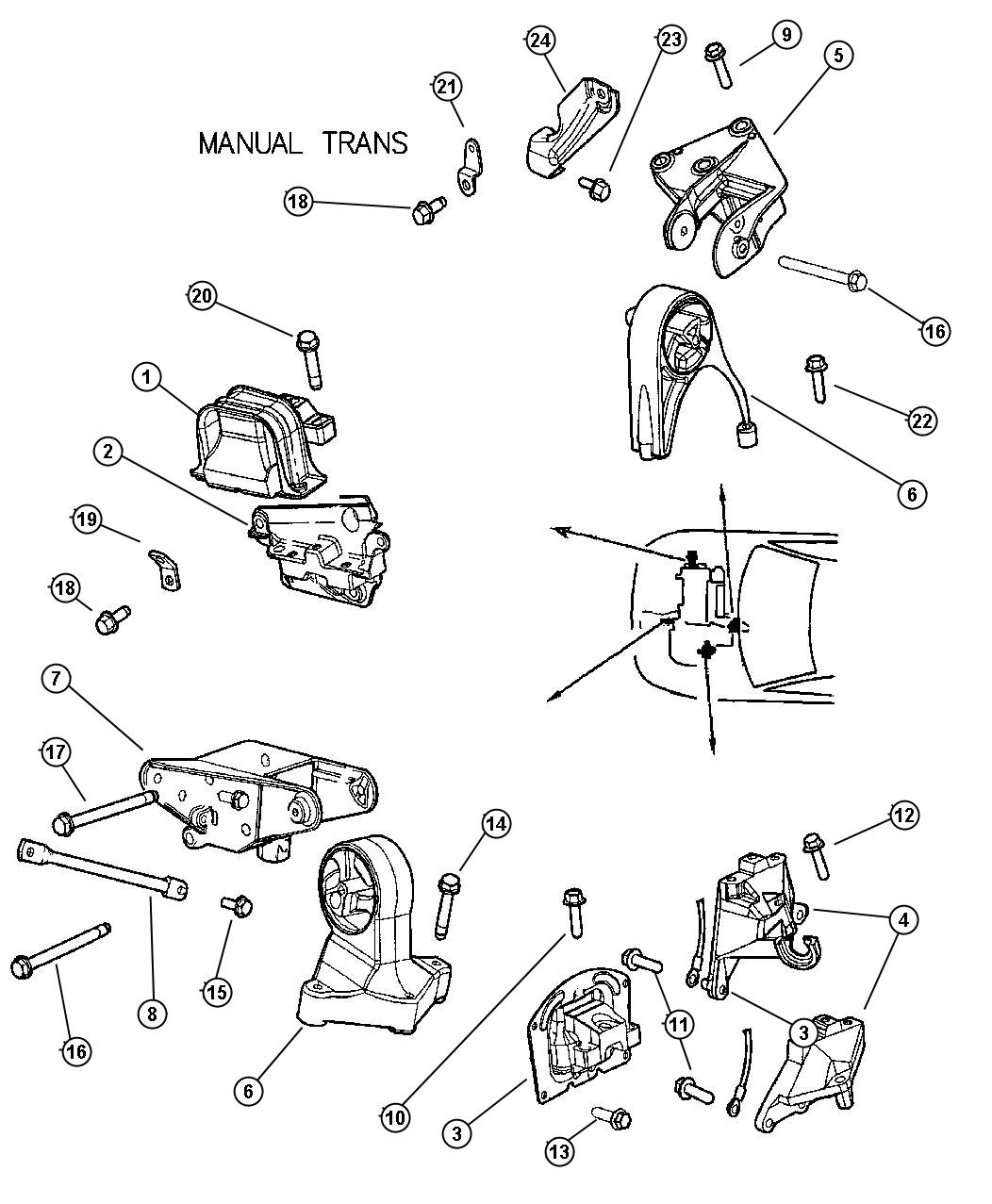 Chrysler sebring engine mounts