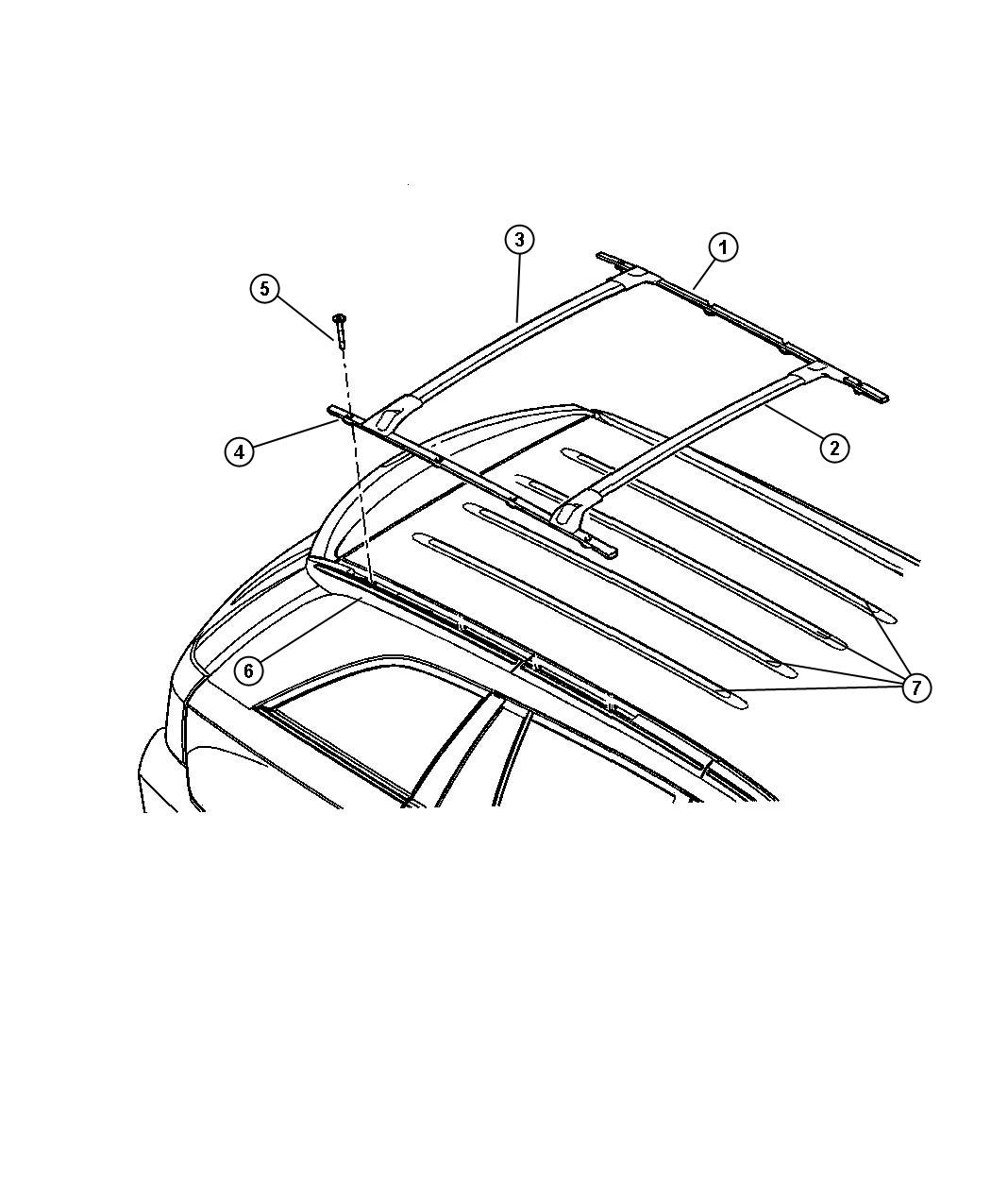 Jeep commander roof racks crossbars factory part #5