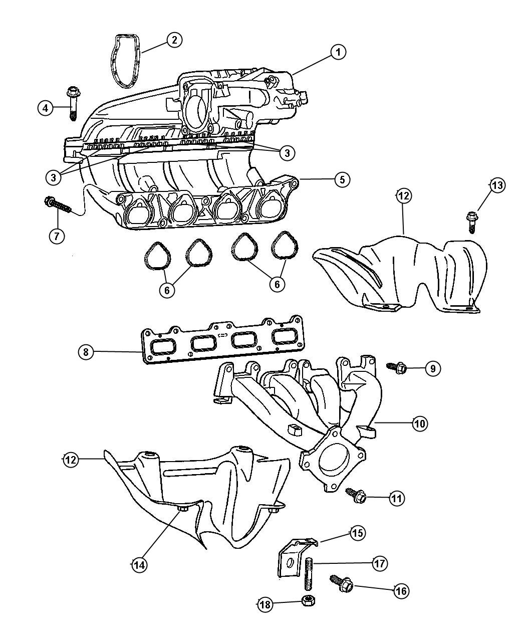 2001 Chrysler pt cruiser exhaust manifold