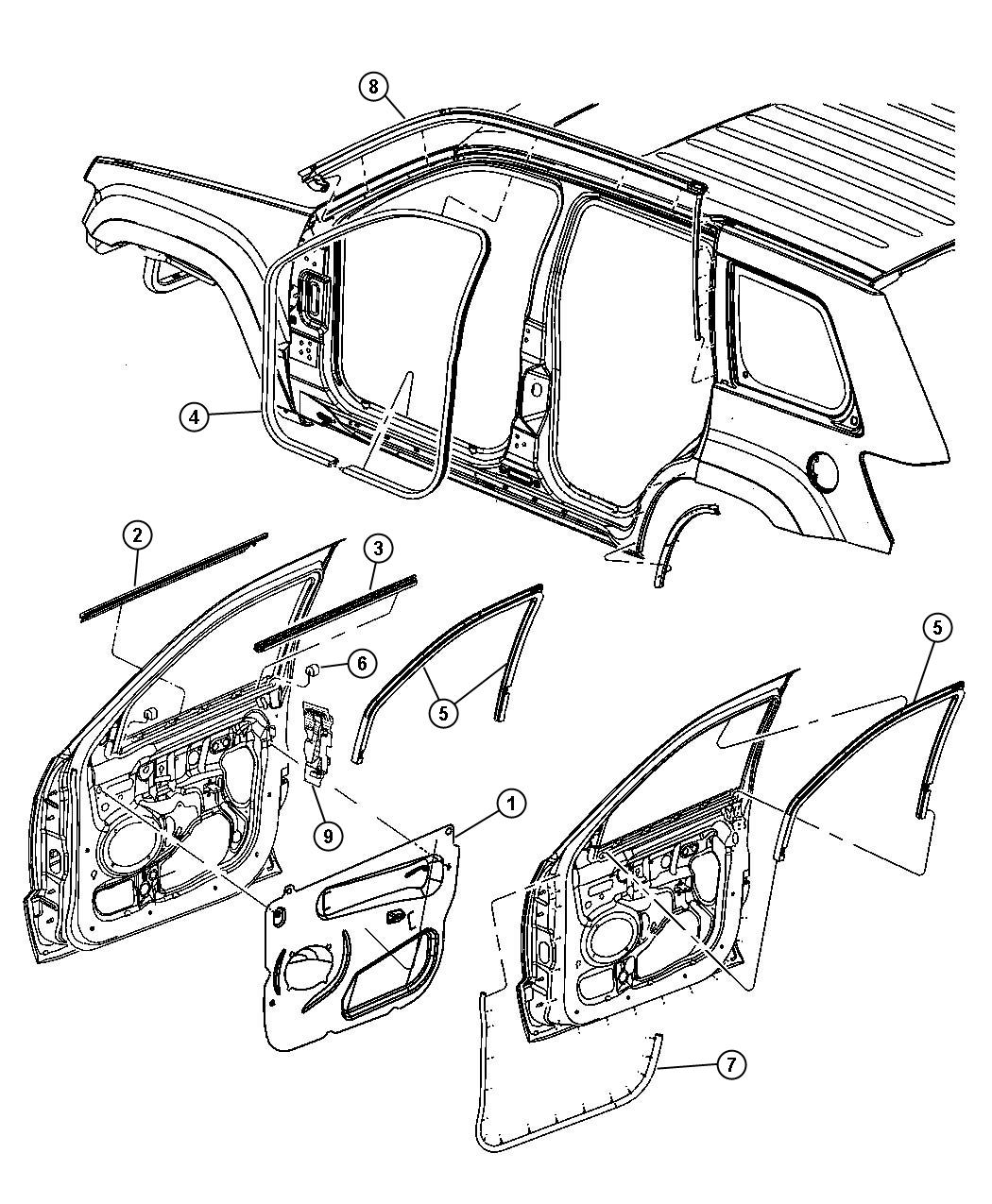 Jeep grand cherokee weatherstrips and seals