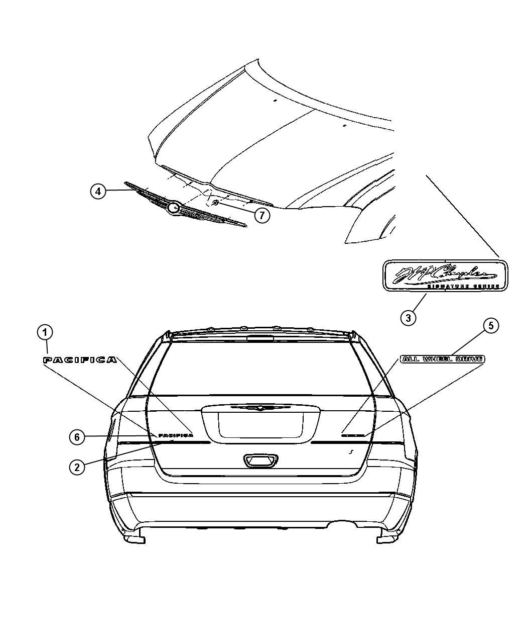 Chrysler pacifica hood emblem #2