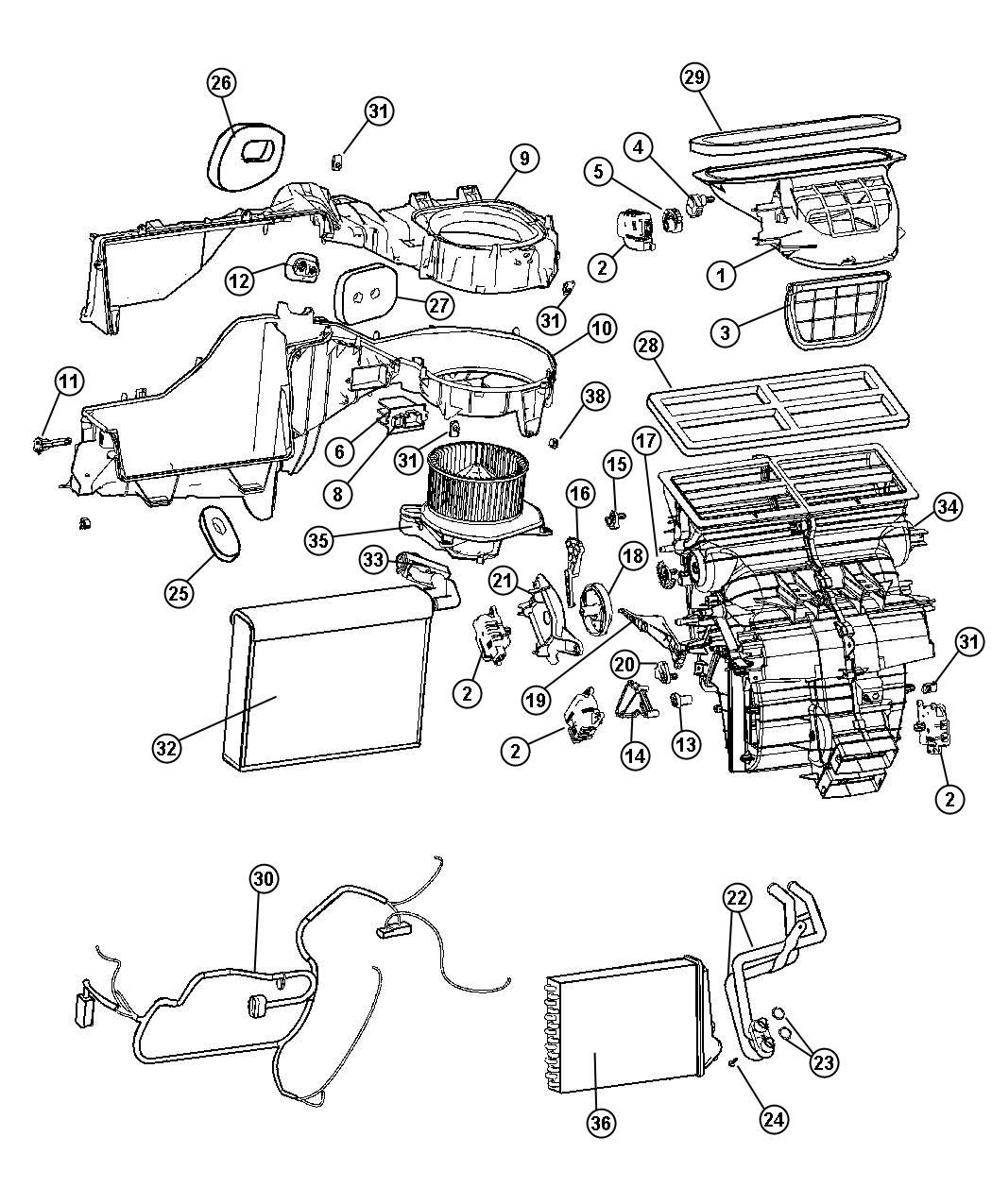 Jeep heater housing assembly #5