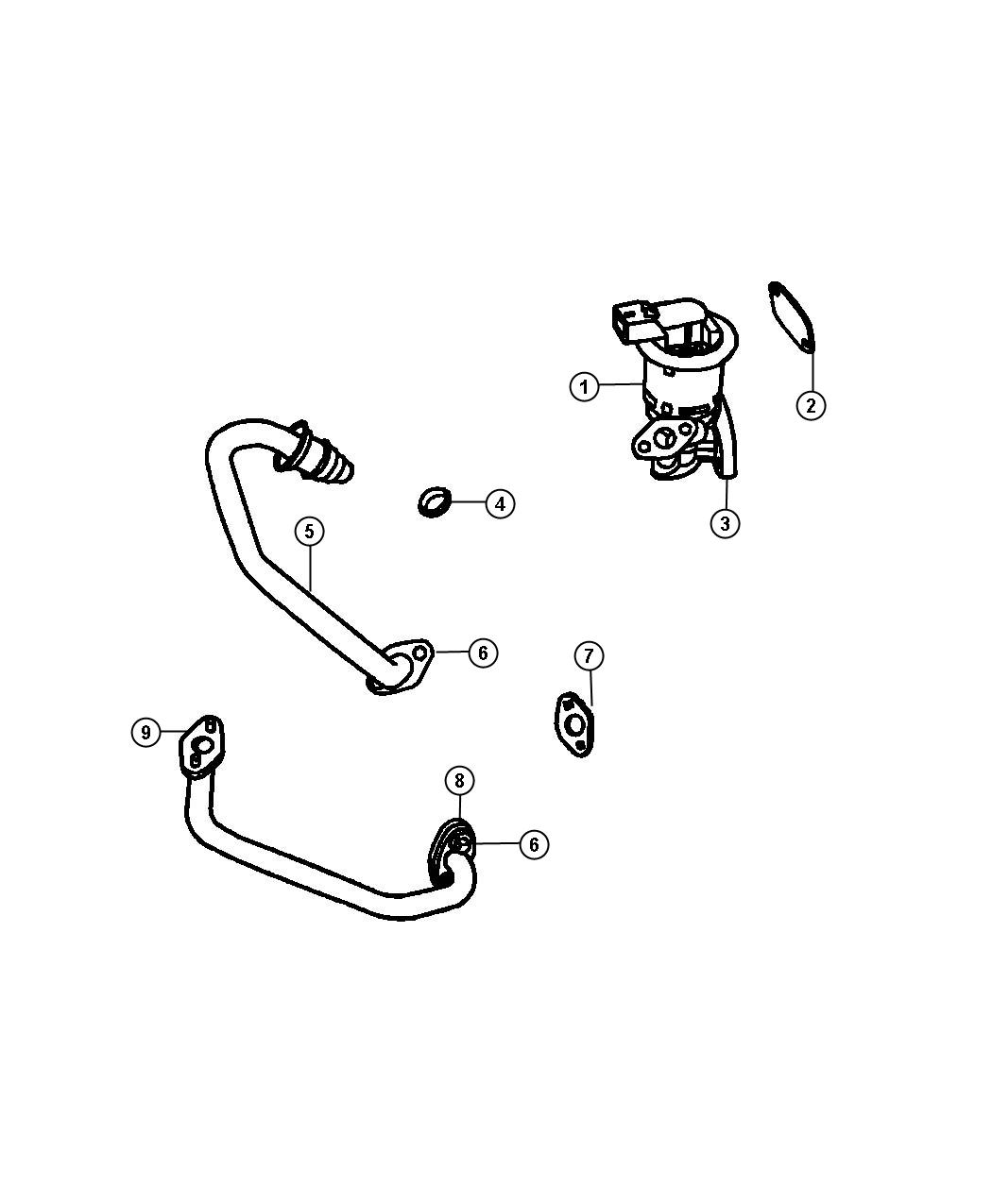 2005 Chrysler 300 egr tube seal #2