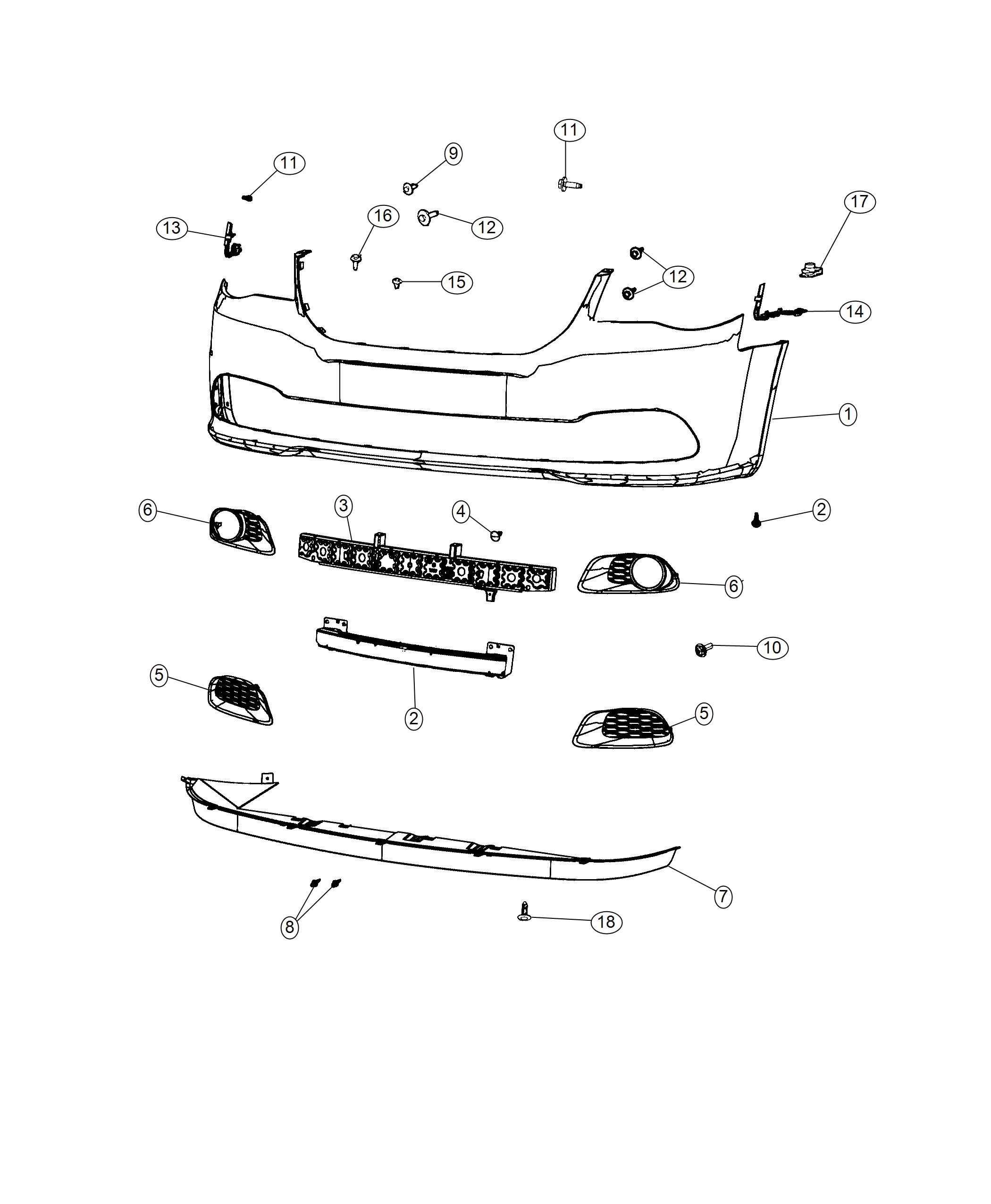 68088966AA MOPAR Fascia Front Primed Factory Chrysler Parts