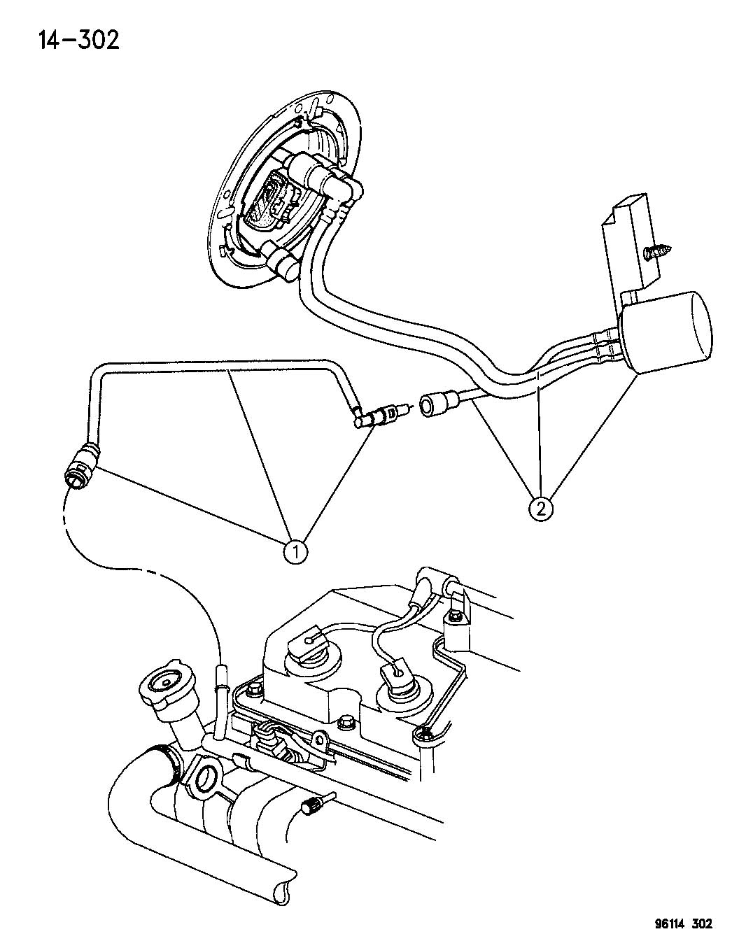 1996 Dodge Neon FUEL LINES AND FILTER - METAL TANK PL BODY