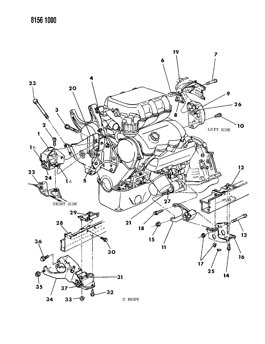 Plymouth Grand Voyager ENGINE MOUNTING 3.0 L ENGINE