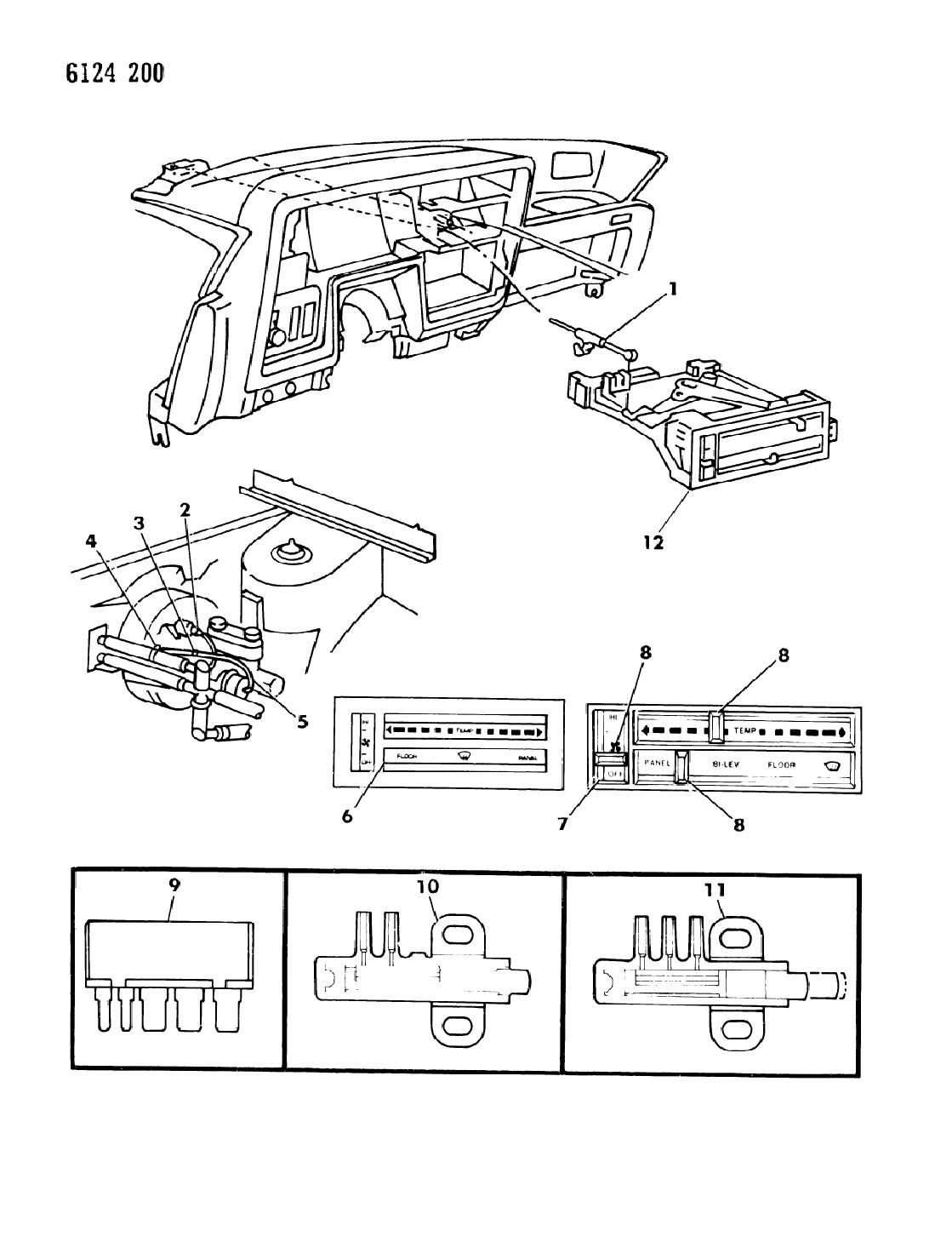 1989 Dodge Dakota. A/c and heater control. Controlsheater, pajgc