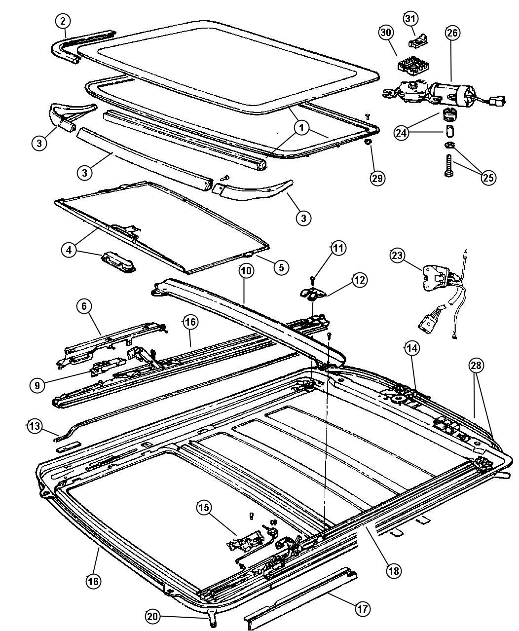 Jeep Grand Cherokee Track. Sunroof. Left. Trim: [all trim codes ...