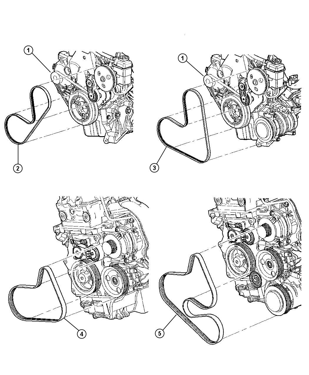 Dodge Neon Belt. Accessory Drive. Without Air - 04668247ag 