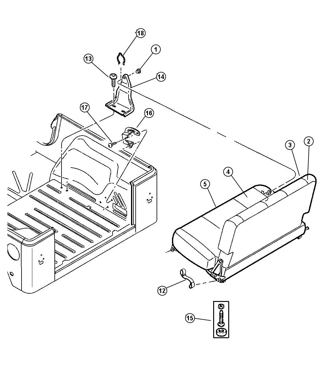 06506459AA - Chrysler Pin. Rear seat. Spring wire ... 99 jeep wrangler seat diagram 