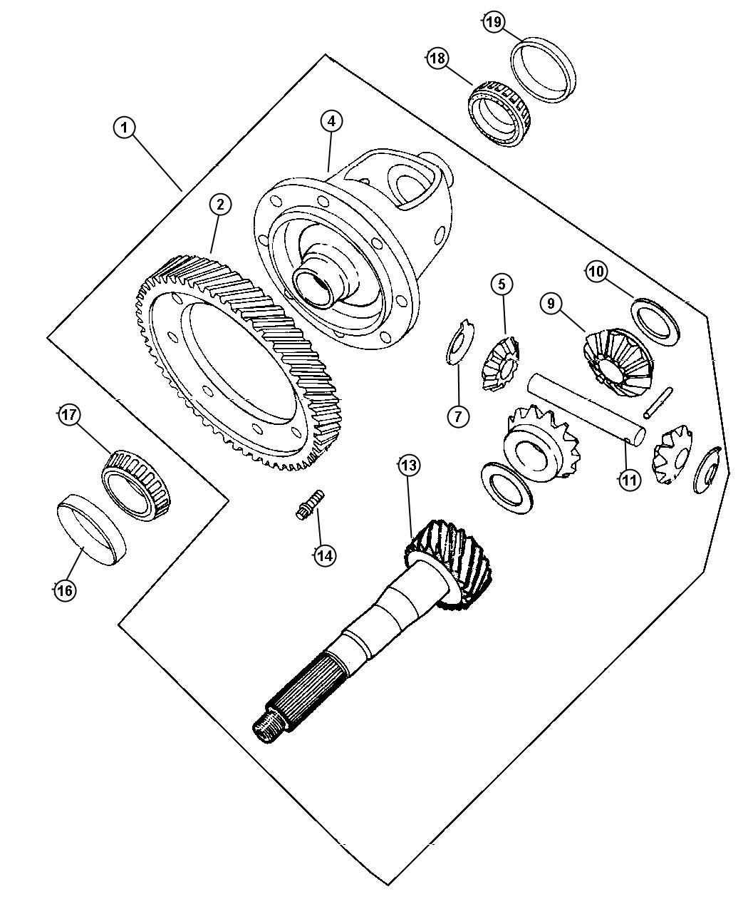 Dodge Grand Caravan Shaft. Pinion gear, transmission differential