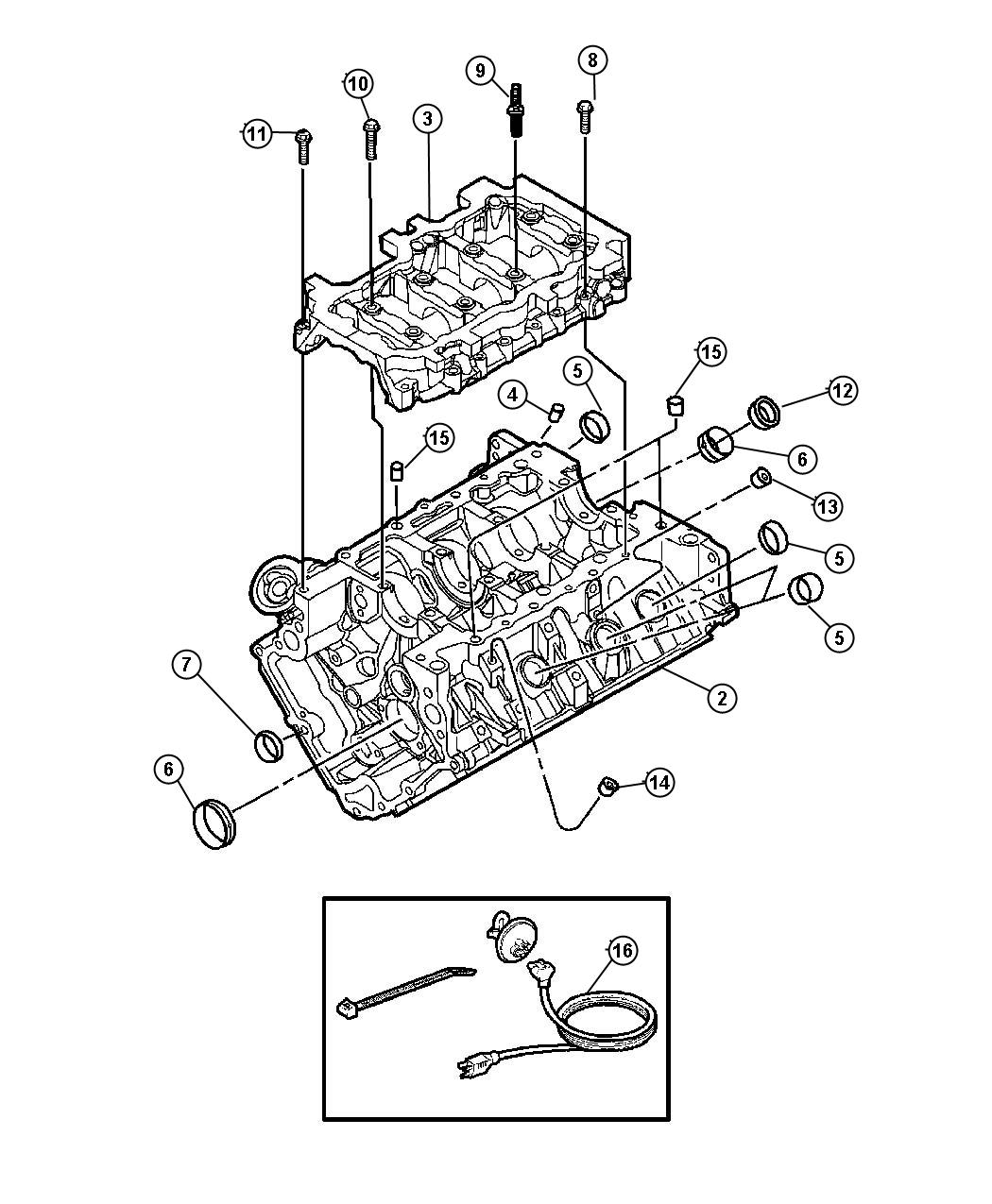 dodge Dakota Cord. Engine block heater - 56051712AB | Factory Chrysler ...