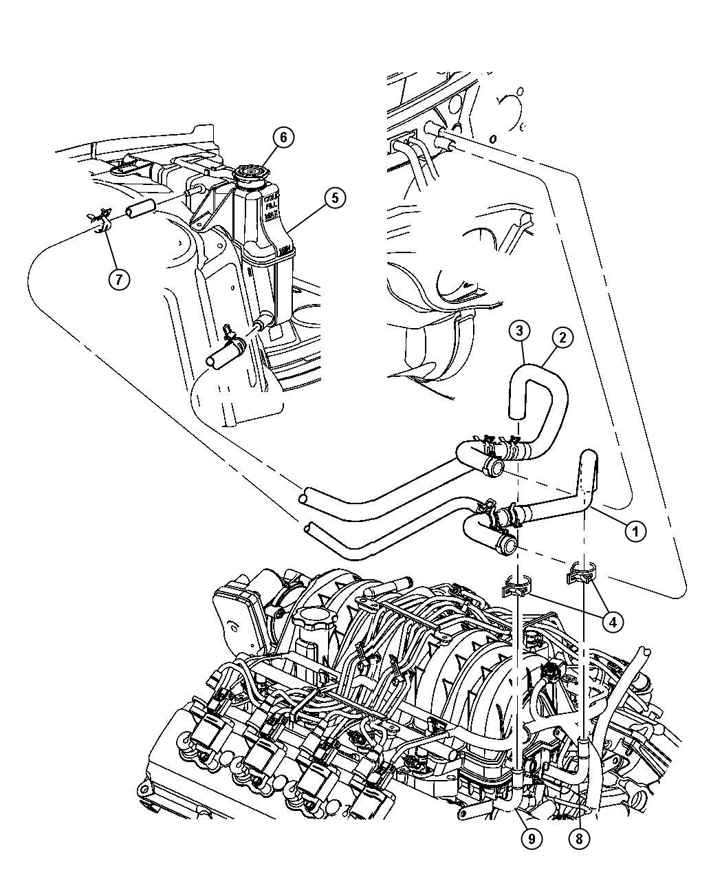 2019 Dodge Hose, used for: hose and tube. Heater return - 55038133AC ...