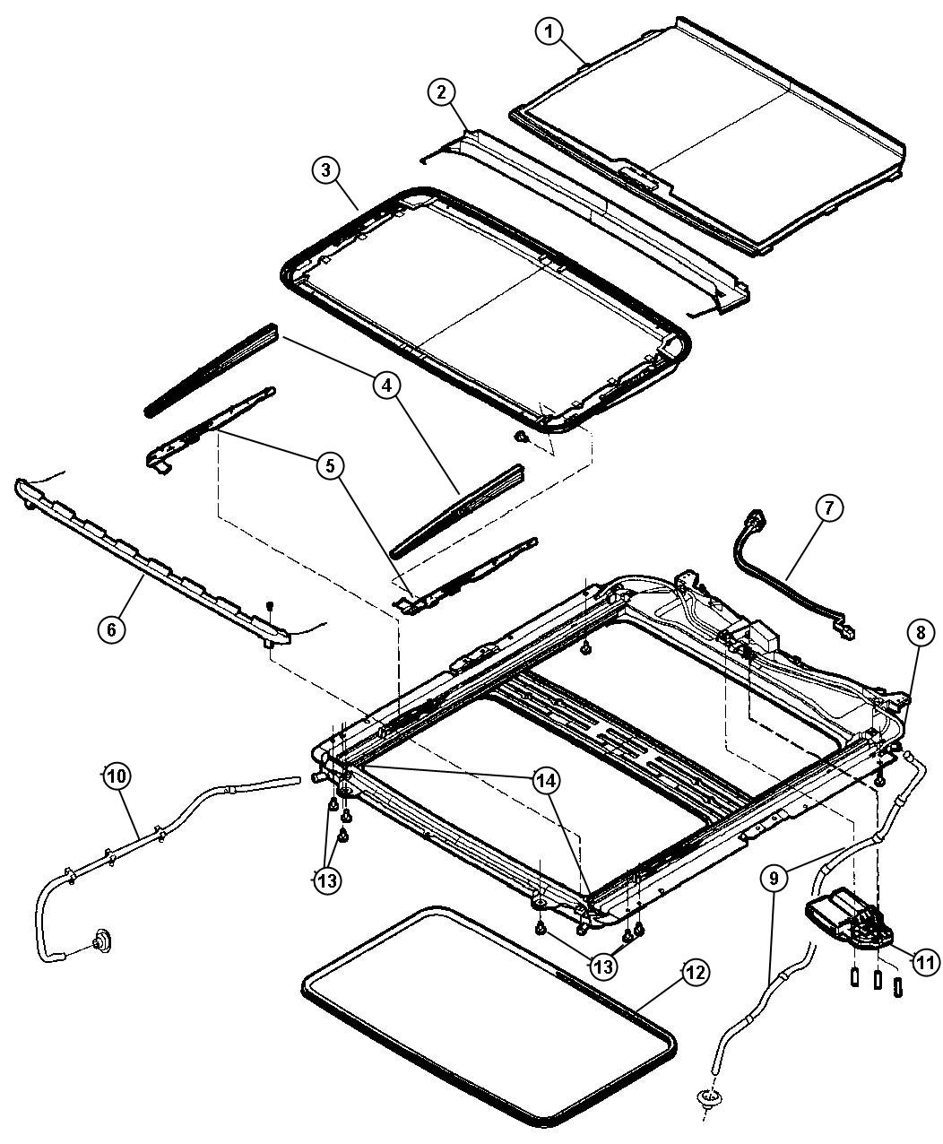 2021 Jeep Cover. Sunroof mechanism. Trim [all trim 68192198AA