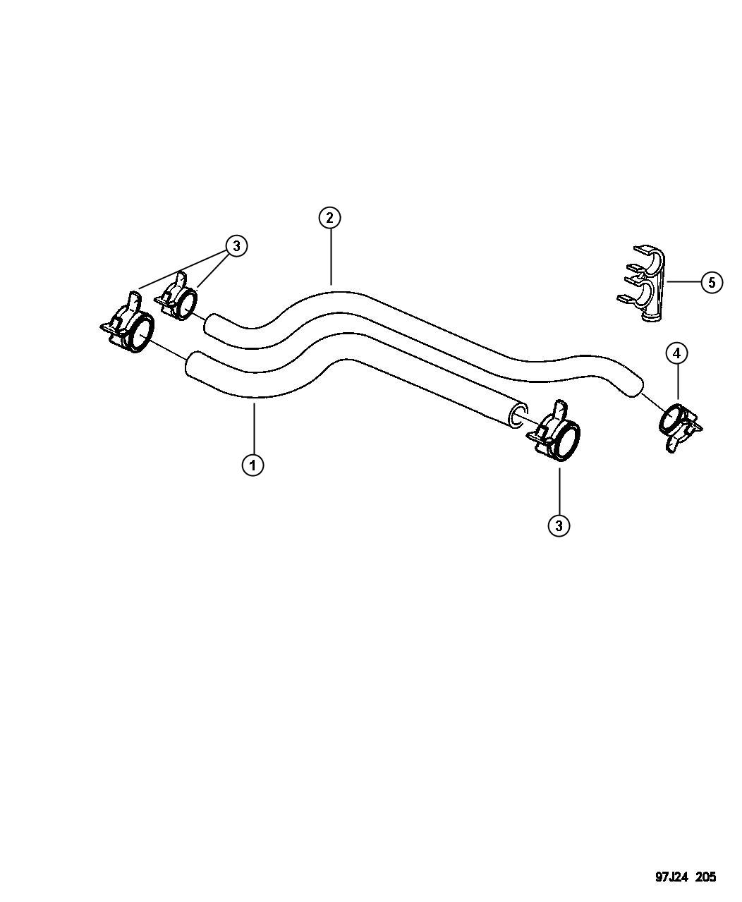 55036344 - Jeep Hose. Heater return | Factory Chrysler Parts, Bartow FL