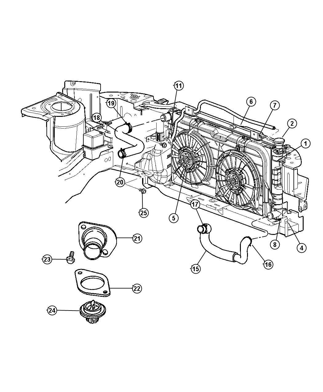 Jeep Liberty Radiator. Engine Cooling - 04677692AA | Factory Chrysler ...