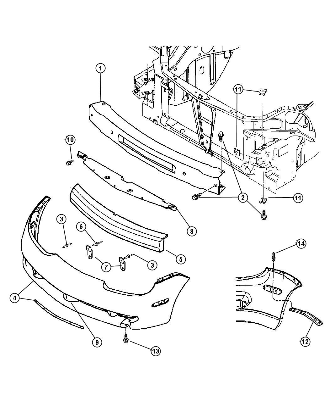 05303570AC - Foam. Front bumper fascia. [fascia - front, molded-in ...