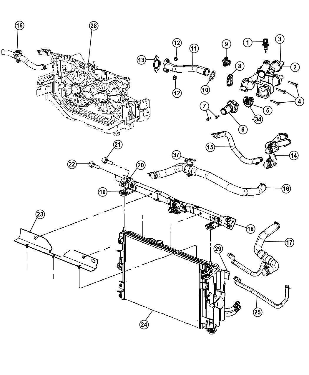 Dodge Caliber Connector, housing. Engine coolant outlet, thermostat