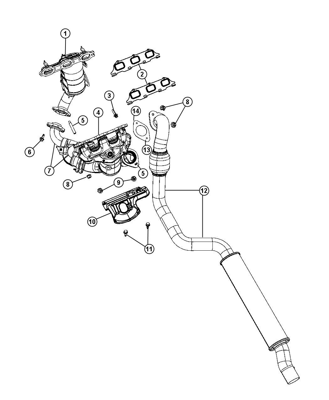 04892155AD - MOPAR Manifold. Used for: exhaust and catalytic converter ...