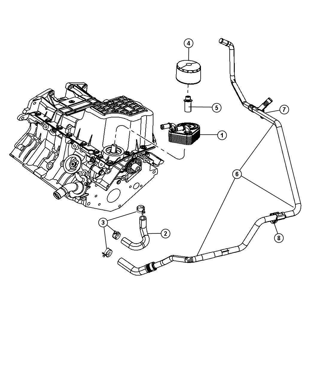 Engine Oil Cooler And Hoses/Tubes 4.0L [4.0L V6 SOHC Engine].