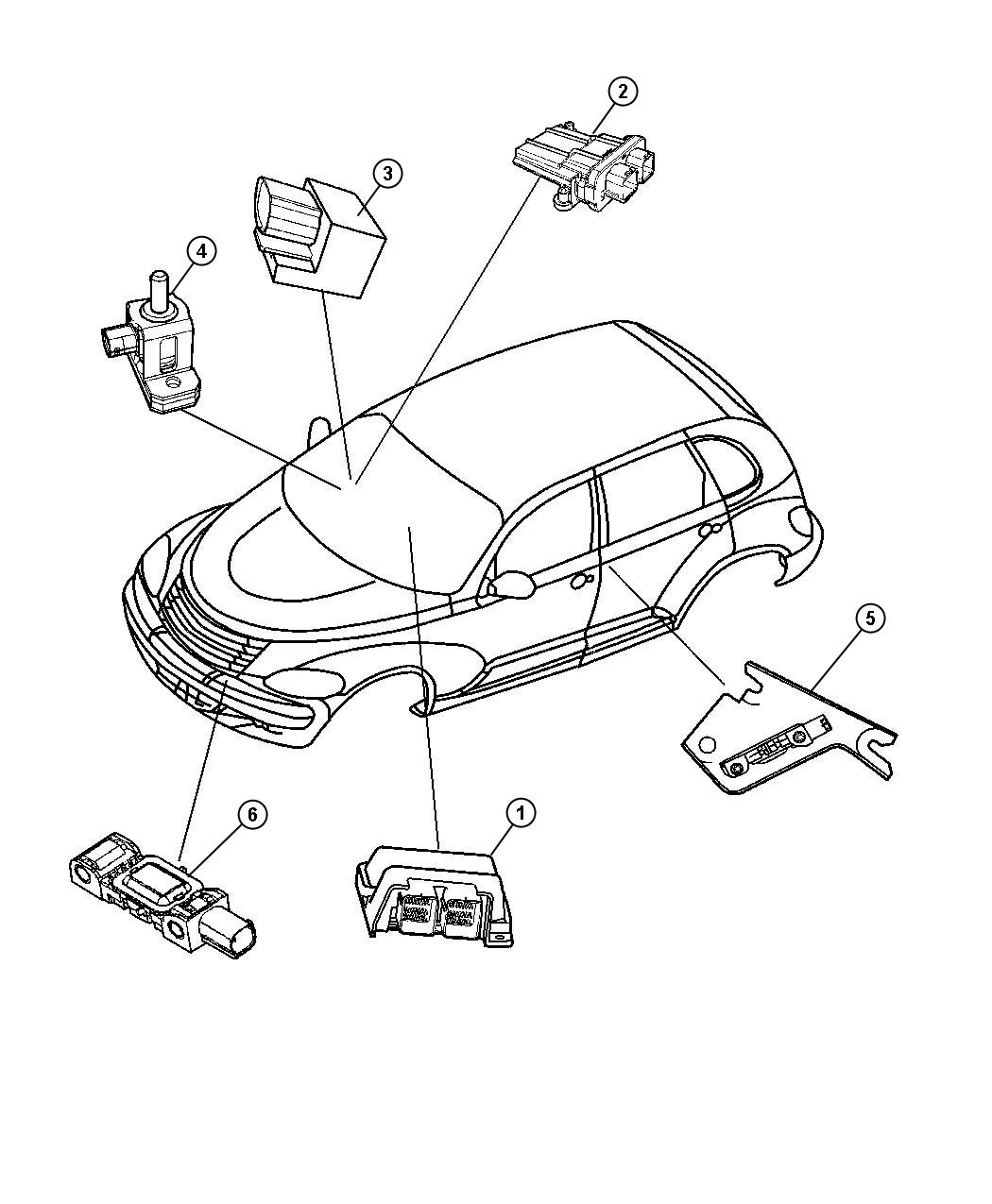 04896023AA - Chrysler Sensor. Front, side. Air bag, impact, side airbag ...