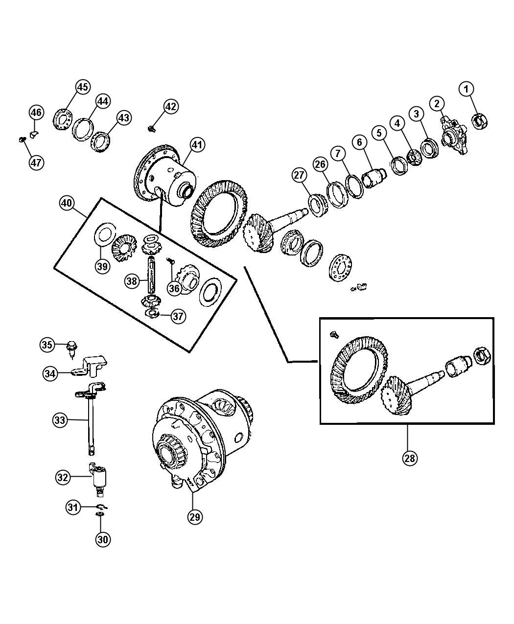 Jeep Commander Gear kit, gear package. Center differential ...