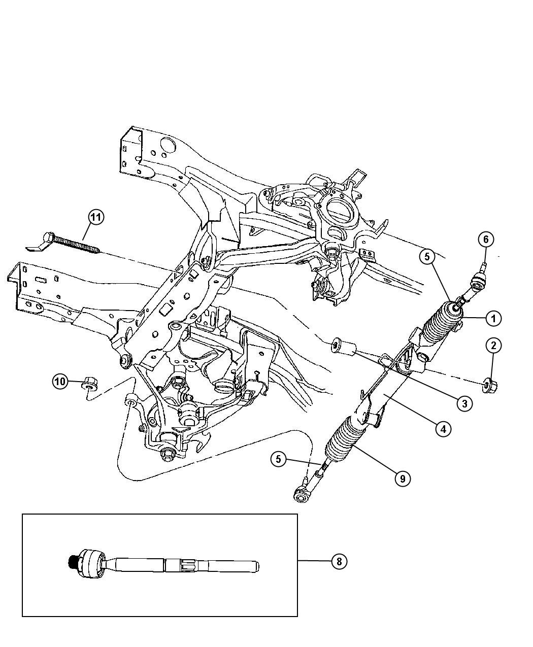 Dodge Avenger Bushing. Steering gear. Gearrack - 52038783AC | Factory ...