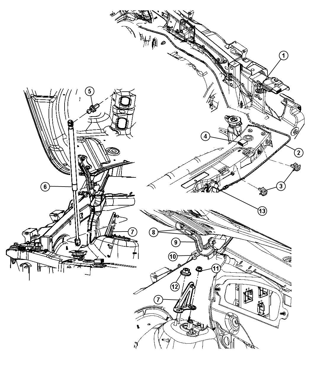 2014 Dodge Latch. Hood - 04589688AE | Factory Chrysler Parts, Bartow FL