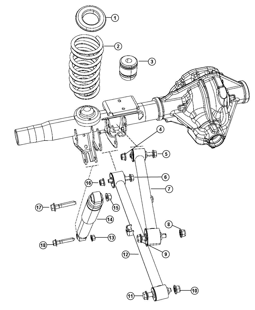 2018 Ram 1500 Arm. Upper control. Rear. When installing - 52855800AF ...