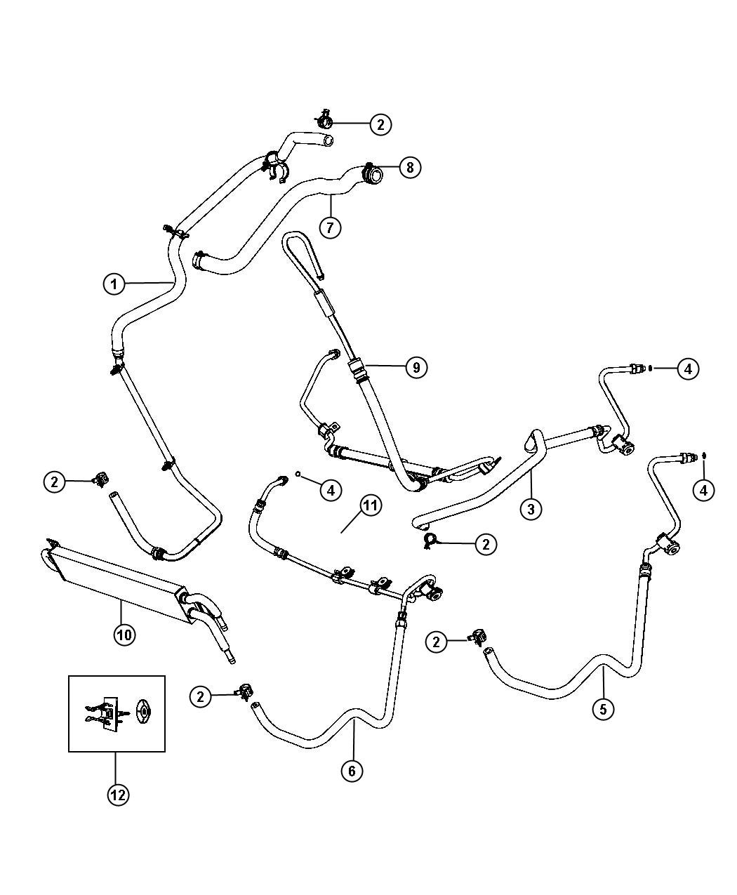 68084182AA Dodge Retainer package. Power steering cooler. Export