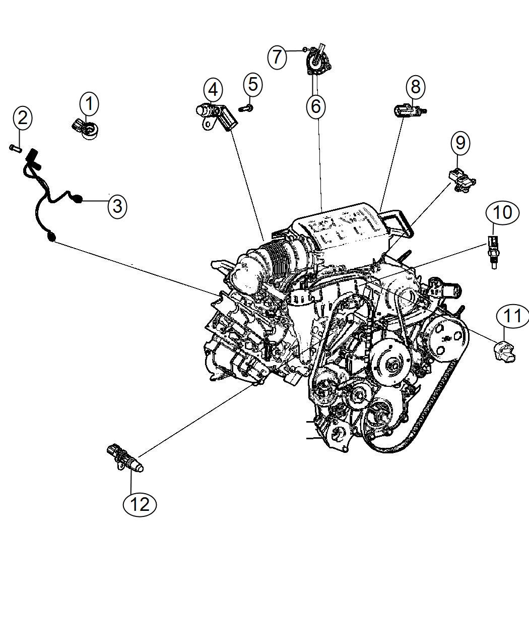 Chrysler 200 Wiring. Used for knock, oil pressure, and temperature