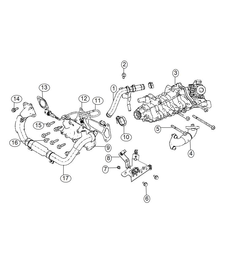 RAM PROMASTER Gasket. Egr cooler - 68355752AA | Factory Chrysler Parts