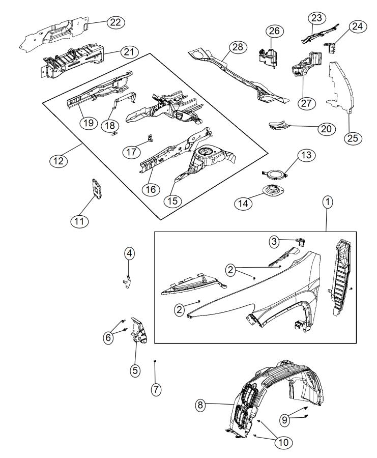 68103308AF - Jeep Fender. Front. Right | Factory Chrysler Parts, Bartow FL