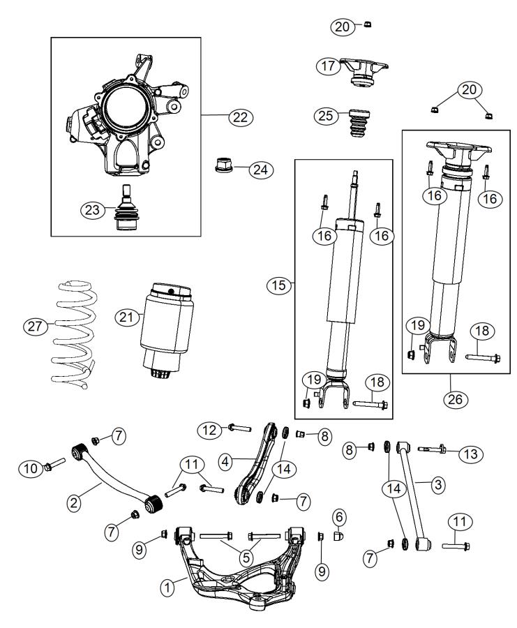 2015 Jeep Grand Cherokee Shock absorber kit. Suspension. Rear ...