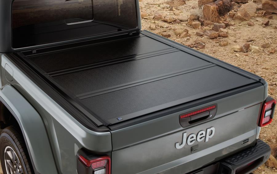 Jeep Gladiator The Hard TriFold Tonneau Cover is lightweight andmade